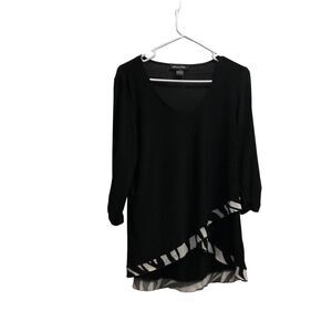 Michael Tyler Medium (M) Black and White Zebra Tunic